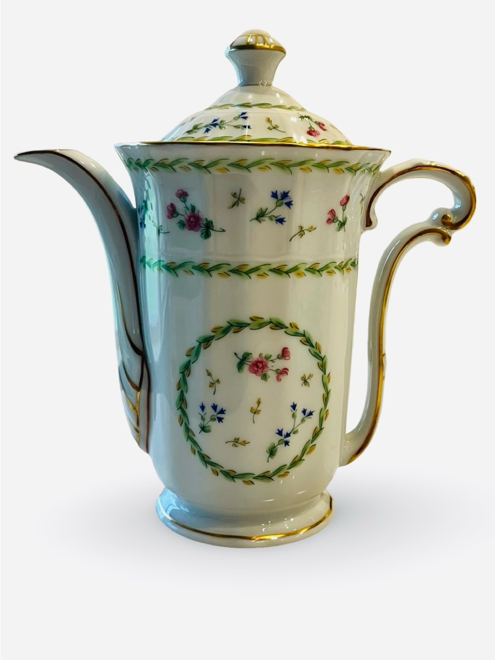 Bernardaud Limoges Artois Vert Fine Porcelain Coffee Pot Sugar Creamer Set - Picture 6 of 16